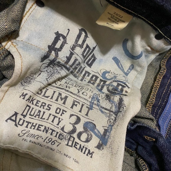 Polo Ralph Lauren men's Slim 381 straight Jeans 33x32‎ Dark Wash Stylish preppy - Picture 1 of 9